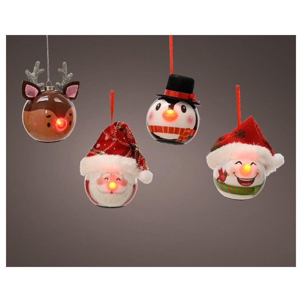 SFERE ALBERO A LED H.7.9CM. 4 ASSORTITI